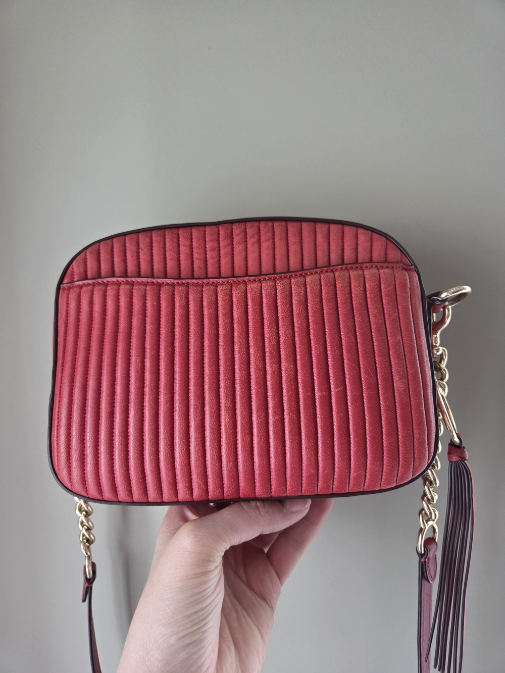 Coach Coral Quilted Crossbody with Gold Chain and Tassel - Picture 5 of 5